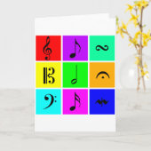 heldere muzieksymbolen kaart (Gele Bloem)