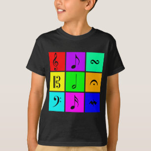 heldere muzieksymbolen t-shirt