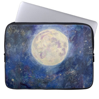 Heldere Nachtelijke Hemel Met Volle Maan Maureen G Laptop Sleeve