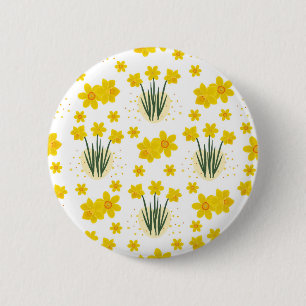 Heldere narcissen, naadloos patroon ronde button 5,7 cm