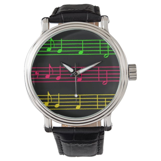 Heldere Neon Notes - Let op Horloge (Voorkant)
