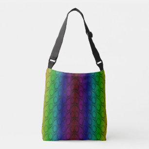 Heldere Neon Regenboog Python Verticale Slang Huid Crossbody Tas