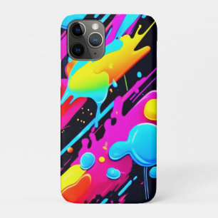 Heldere Neon Splashes in Abstracte kunst iPhone 11 Pro Hoesje