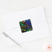 Heldere neonlichten, Sterren Verf Splatter Vierkante Sticker (Envelop)