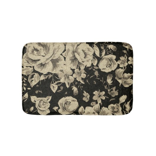 Heldere oliebloemen op zwart badmat (Voorkant)