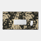 Heldere  oliebloemen op zwart bureaumat (Keyboard & Muis)