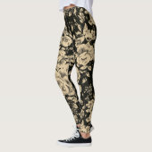 Heldere  oliebloemen op zwart leggings (Links)