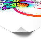 Heldere oneindigheid met regenboog vlinder foto afdruk (Hoek)