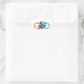 Heldere oneindigheid met regenboog vlinder hart sticker (Tas)