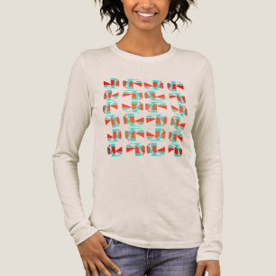 Heldere Oranje Aqua Tan Geometrische Stukken MCM L Tri-Blend Shirt