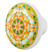 Heldere Oranje Groene Ster Keramische Knop (Rechts)