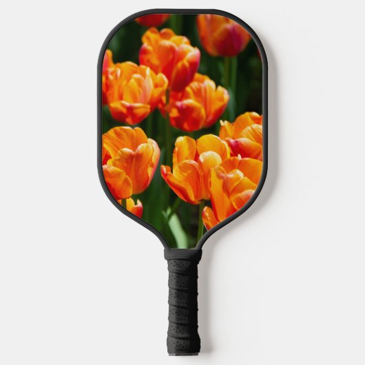 Heldere oranje tulpen in het park pickleball paddle (Voorkant)
