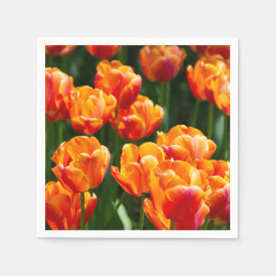 Heldere oranje tulpen in het park servet
