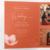 Heldere oranje Verona zonsondergang complete bruil Drieluik Kaart (Binnenzijde eerst)