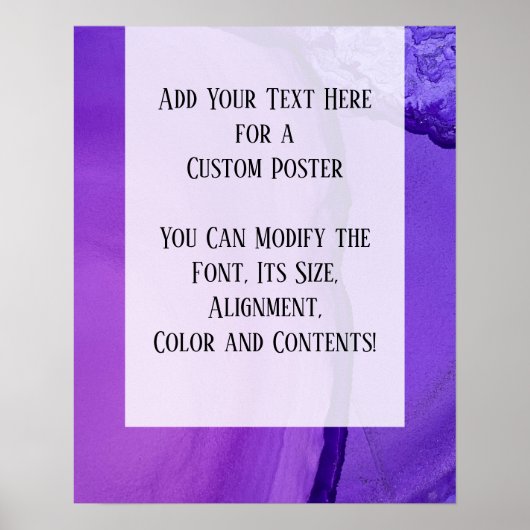 Heldere Paarse Abstracte Alcoholinkt Vloeistof Art Poster (Voorkant)