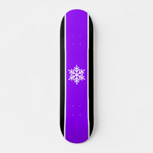 Heldere Paarse Black White Racing Stripes Sneeuwvl Skateboard