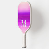 Heldere paarse en roze zonsondergangkleuren monogr pickleball paddle (Links)