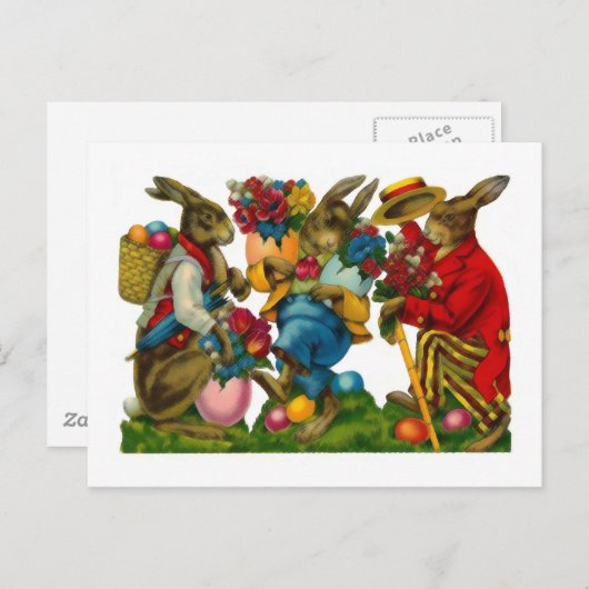 Heldere paasbundels feestdagenkaart (Voorkant / Achterkant)