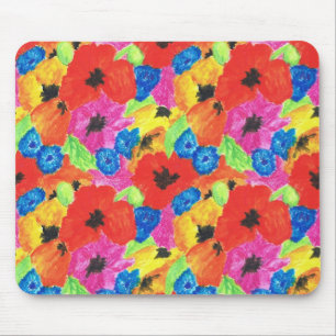 Heldere papavers en cornbloemen Mousepad Muismat