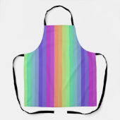 Heldere Pastel Rainbow Stripe All-Over Print Schor Schort (Voorkant)