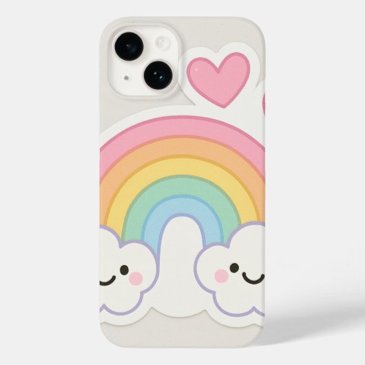 Heldere pastel regenboog met lachende gezichten en Case-Mate iPhone case (Achterkant)
