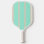 Heldere pastelblauwe en grijze gestreepte lijnen pickleball paddle (Voorkant)
