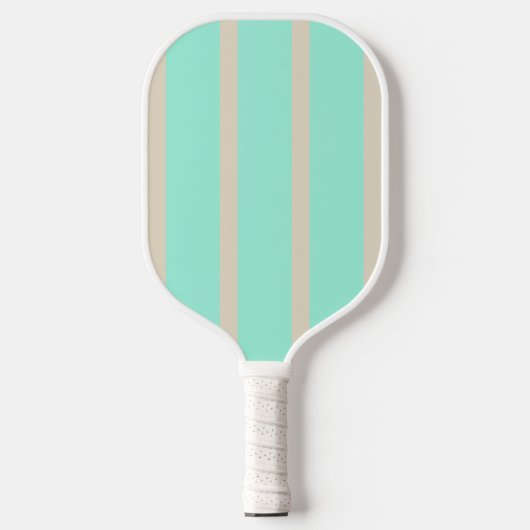 Heldere pastelblauwe en grijze gestreepte lijnen pickleball paddle (Voorkant)
