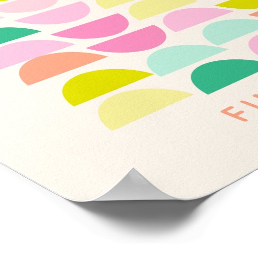 Heldere Pastels Geometrische vormen op maat Poster (Hoek)