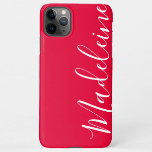 Heldere Plain Levendige Girly Roze Kalligrafie Cus iPhone 11Pro Max Hoesje