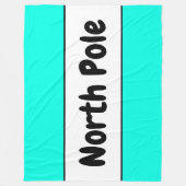 Heldere Polar Mint witte strepen "Noordpool" tekst Fleece Deken (Voorkant)