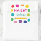 Heldere Polka Dot Pencil School Labels (Tas)