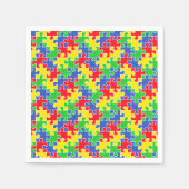 Heldere primaire kleuren Jigzaag Puzzle-stukken Servetten (Voorkant)