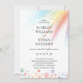 Heldere Rainbow Bubble Light LGBTQ Handfasten Kaart (Voorkant)