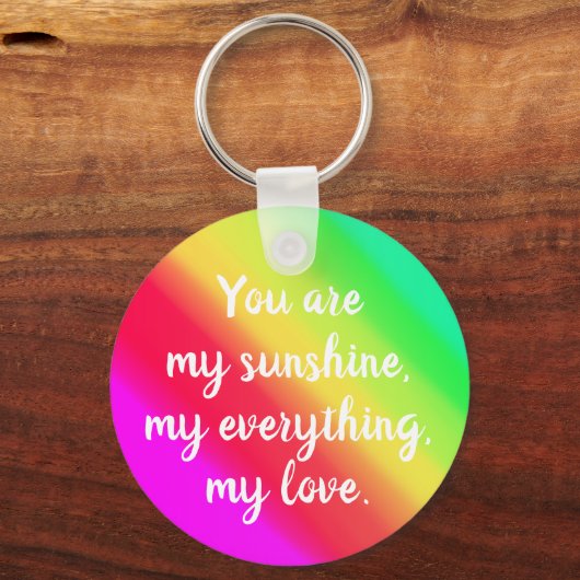 Heldere Rainbow Ombre Kleur Verloop Aangepaste nam Sleutelhanger (Achterkant)