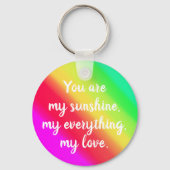 Heldere Rainbow Ombre Kleur Verloop Aangepaste nam Sleutelhanger (Achterkant)