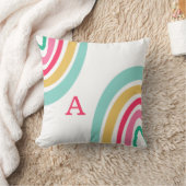 Heldere Regenbogen met Kleurrijke het Monogram van Kussen (Deken)