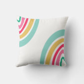 Heldere Regenbogen met Kleurrijke het Monogram van Kussen (Achterkant)