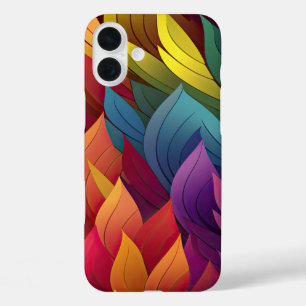 HELDERE REGENBOOG GEKLEURDE HERFSTHERFSTBLADEREN iPhone 16 PLUS HOESJE