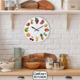 Heldere Regenboog Scrapbook Haakfruit Collage Grote Klok