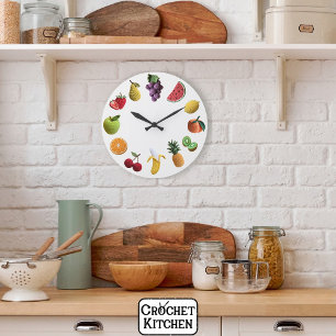 Heldere Regenboog Scrapbook Haakfruit Collage Grote Klok