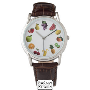 Heldere Regenboog Scrapbook Haakfruit Collage Horloge