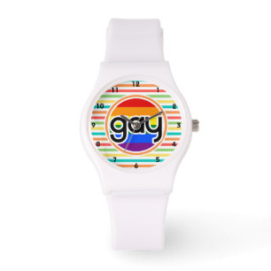 Heldere regenboog strepen, Gay Horloge