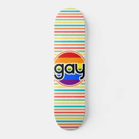 Heldere regenboog strepen, Gay Skateboard (Voorkant)
