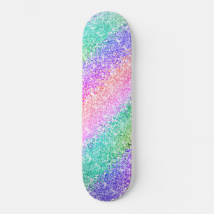 Heldere regenboogbubbelombre Confetti stijl gestri Skateboard