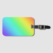 Heldere regenbooggradiënt bagagelabel (Voorkant (horizontaal))