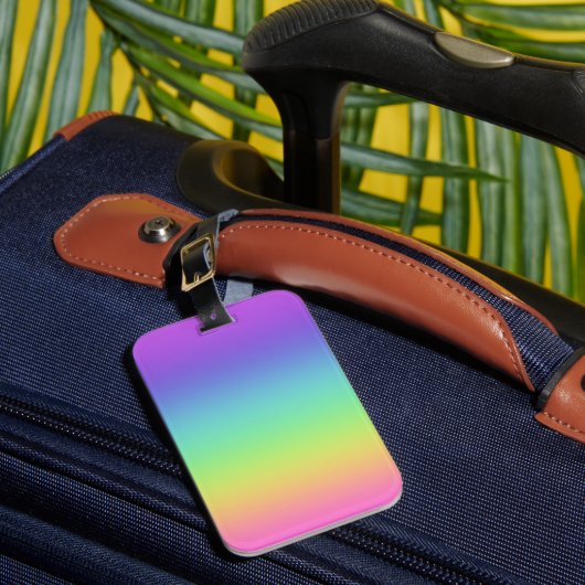 Heldere regenbooggradiënt bagagelabel (Voorkant Insitu 1)