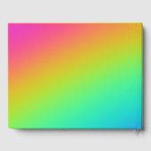 Heldere regenbooggradiënt bruiloft gastenboek (Achterkant)