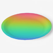 Heldere regenbooggradiënt bruiloft papieren bordje (Gekanteld)