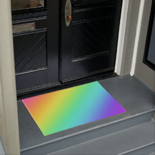 Heldere regenbooggradiënt deurmat