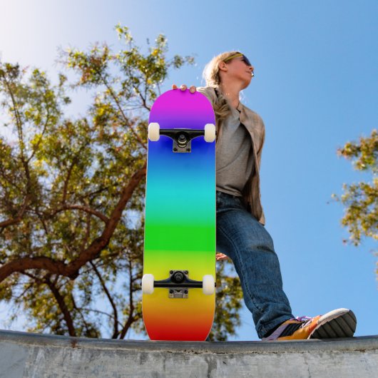 Heldere regenbooggradiënt skateboard (Buiten 1)